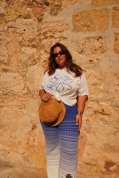T-shirt Long Octopus off white