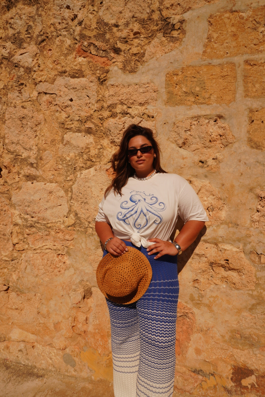 T-shirt Long Octopus off white