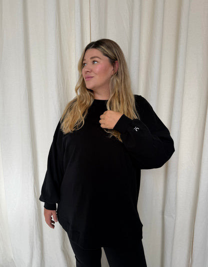Crewneck Oversize Long Black