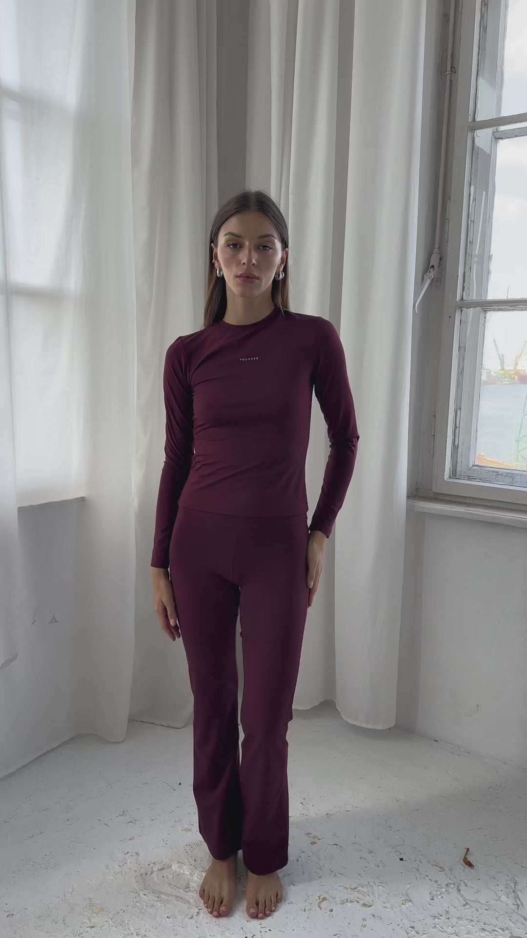 Leginsy Flare Comfort  Burgund